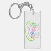 Upload Childs Drawing Draai Kinder kunstwerk naar Sleutelhanger (Voorkant Links)