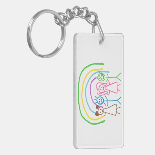 Upload Childs Drawing Draai Kinder kunstwerk naar Sleutelhanger (Voorkant Links)