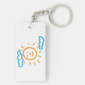 Upload Childs Drawing Draai Kinder kunstwerk naar Sleutelhanger (achterkant)