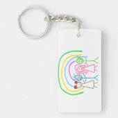 Upload Childs Drawing Draai Kinder kunstwerk naar Sleutelhanger (Voorkant)