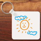 Upload Childs Drawing Draai Kinder kunstwerk naar Sleutelhanger (Voorkant)