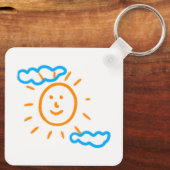 Upload Childs Drawing Draai Kinder kunstwerk naar Sleutelhanger (Achterkant)