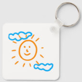 Upload Childs Drawing Draai Kinder kunstwerk naar Sleutelhanger (Achterkant)