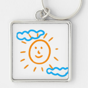 Upload Childs Drawing Draai Kinder kunstwerk naar Sleutelhanger