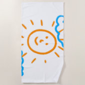 Upload Childs Drawing Draai Kinder kunstwerk naar Strandlaken (Voorkant)