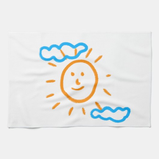 Upload Childs Drawing Draai Kinder kunstwerk naar Theedoek (Horizontaal)