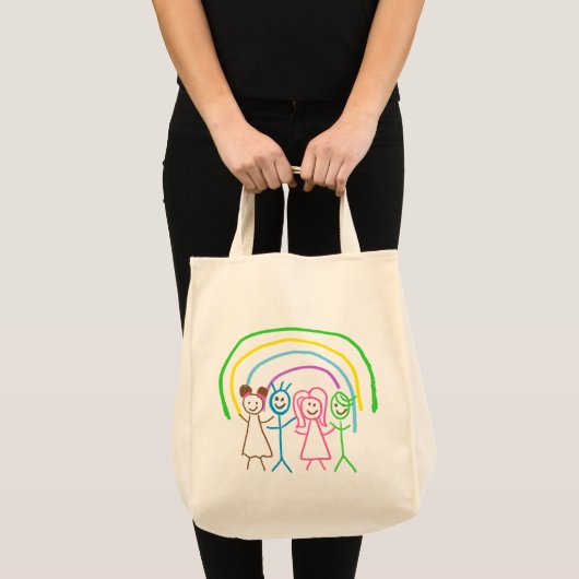 Upload Childs Drawing Draai Kinder kunstwerk naar Tote Bag (Voorkant (product))