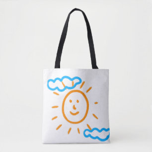 Upload Childs Drawing Draai Kinder kunstwerk naar Tote Bag
