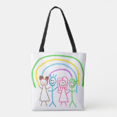 Upload Childs Drawing Draai Kinder kunstwerk naar Tote Bag (Achterkant)