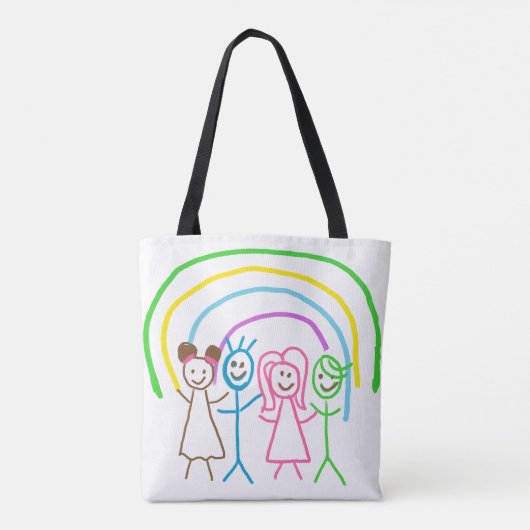 Upload Childs Drawing Draai Kinder kunstwerk naar Tote Bag (Achterkant)