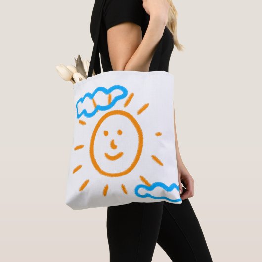 Upload Childs Drawing Draai Kinder kunstwerk naar Tote Bag (Dichtbij)
