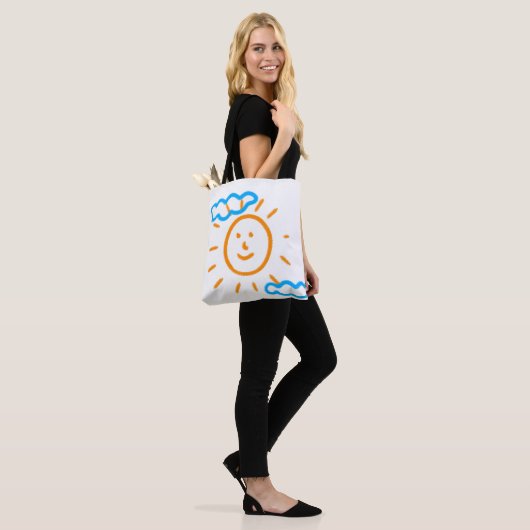 Upload Childs Drawing Draai Kinder kunstwerk naar Tote Bag (Op model)