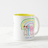 Upload Childs Drawing Draai Kinder kunstwerk naar Tweekleurige Koffiemok (Voorkant rechts)
