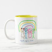 Upload Childs Drawing Draai Kinder kunstwerk naar Tweekleurige Koffiemok (Links)