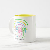Upload Childs Drawing Draai Kinder kunstwerk naar Tweekleurige Koffiemok (Voorkant links)