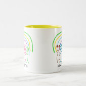 Upload Childs Drawing Draai Kinder kunstwerk naar Tweekleurige Koffiemok (Center)