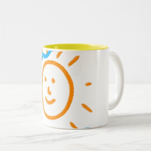 Upload Childs Drawing Draai Kinder kunstwerk naar Tweekleurige Koffiemok (Voorkant rechts)