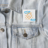 Upload Childs Drawing Draai Kinder kunstwerk naar Vierkante Button 5,1 Cm (In situ)