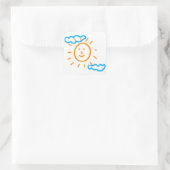 Upload Childs Drawing Draai Kinder kunstwerk naar Vierkante Sticker (Tas)