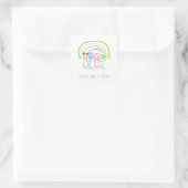 Upload Childs Drawing Draai Kinder kunstwerk naar Vierkante Sticker (Tas)