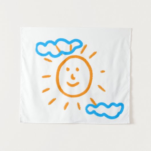 Upload Childs Drawing Draai Kinder kunstwerk naar Wandkleed (Voorkant (horizontaal))