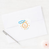 Upload Childs Tekening Draai Kinder kunstwerk naar Hart Sticker (Envelop)