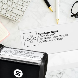 Upload Company Logo Custom Business Return Adres Zelfinktende Stempel