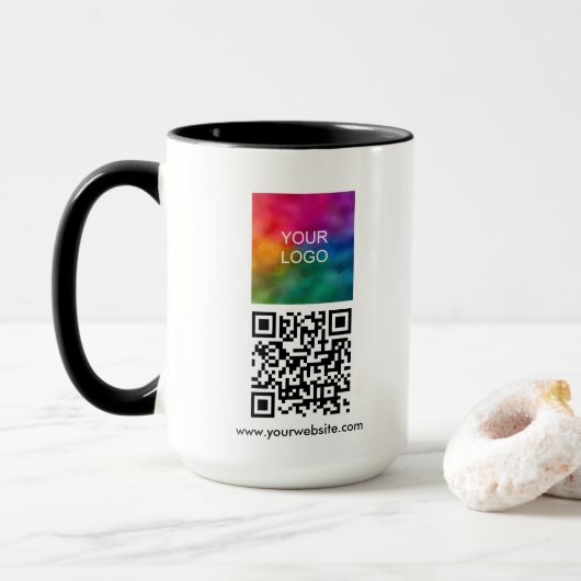 Upload Company Logo Custom QR Code Combo Mok (Met donut)