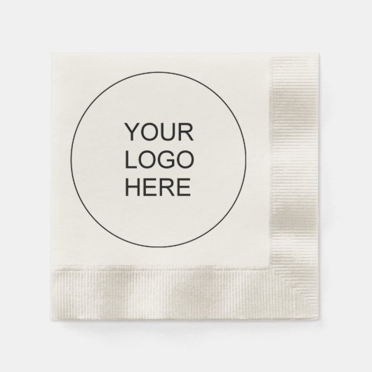 Upload Company Text Ecru Coined Cocktail Servet (Voorkant)