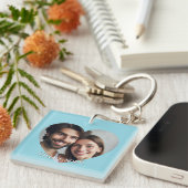 Upload Custom Heart Couple Foto Naam toevoegen Sleutelhanger (Voorkant Rechts)