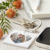 Upload Custom Heart Foto Naam toevoegen Familie Ke Sleutelhanger (Voorkant Rechts)
