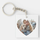 Upload Custom Heart Foto Naam toevoegen Familie Ke Sleutelhanger (voorkant)
