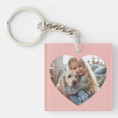 Upload Custom Heart Foto Naam toevoegen Familie Ke Sleutelhanger (voorkant)