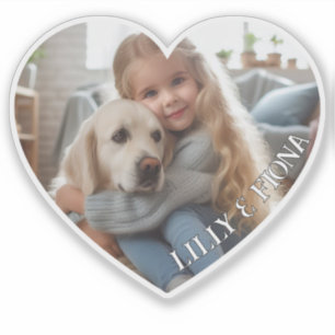 Upload Custom Heart Photo Valentijn Gift Naam toev Sticker