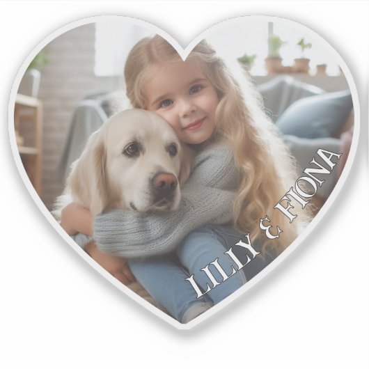 Upload Custom Heart Photo Valentijn Gift Naam toev Sticker (Voorkant)