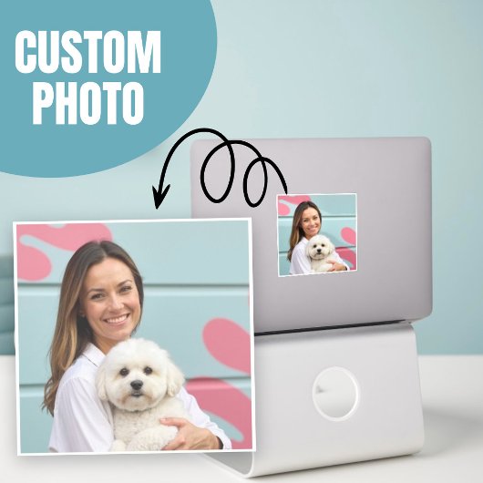 Upload Custom Pet Pic Gift Sticker voor Dog Parent
