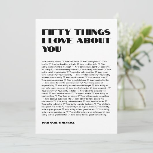 Upload de foto van uw Valentijns met aangepaste be Bedankkaart (Staand voorkant)