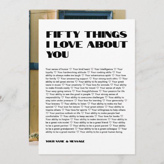 Upload de foto van uw Valentijns met aangepaste be Bedankkaart (Voorkant / Achterkant)