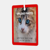 Upload Dog Pet Photo Dubbelzijdig Design Square Metalen Ornament (Voorkant links)