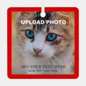 Upload Dog Pet Photo Dubbelzijdig Design Square Metalen Ornament (Voorkant)