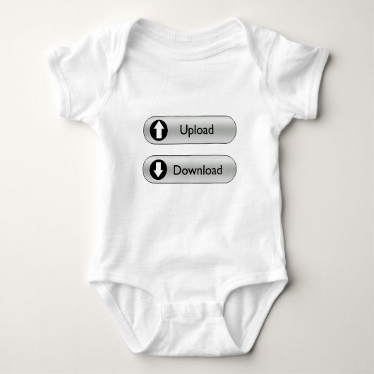 Upload Download leuke baby onsie Romper (Voorkant)