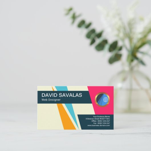 Upload Download Triangle Arrows Web Designer Visitekaartje (Staand voorkant)