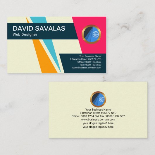 Upload Download Triangle Arrows Web Designer Visitekaartje (Voorkant / Achterkant)