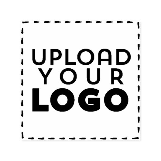 Upload een Business Logo Custom Square Rubber Zelfinktende Stempel (Design)