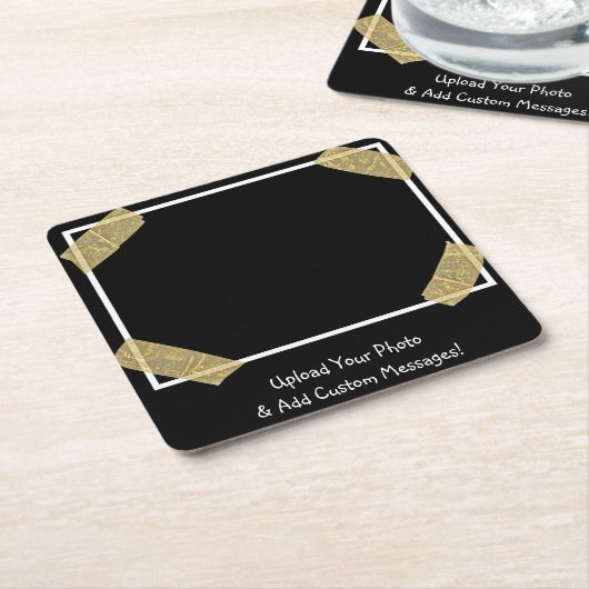 Upload een Foto en voeg een Persoonlijk Bericht va Kartonnen Onderzetters (Schuin)