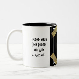 Upload een Foto en voeg een Persoonlijk Bericht va Tweekleurige Koffiemok