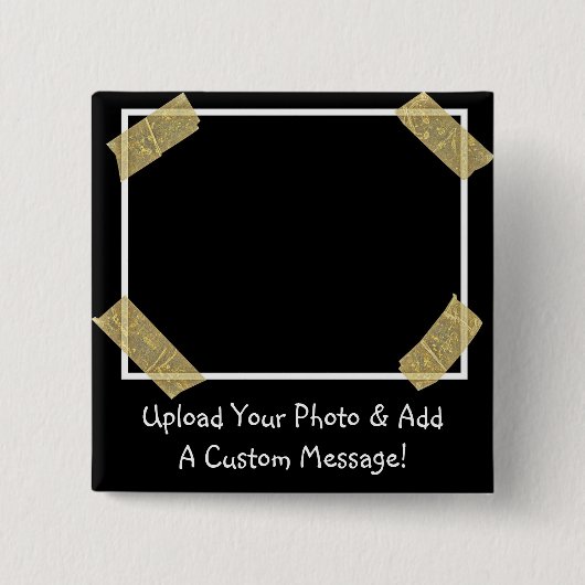 Upload een Foto en voeg een Persoonlijk Bericht va Vierkante Button 5,1 Cm (Voorkant)