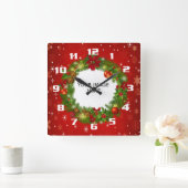 Upload een foto Maak je eigen kerstfoto Vierkante Klok (Huis)