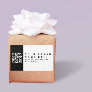 Upload eenvoudig uw eigen QR-code Modern Rechthoekige Sticker