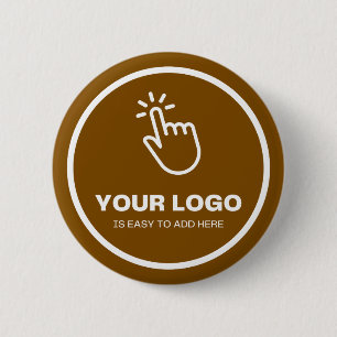 Upload eenvoudig uw Logo Custom Low Minimums Brown Ronde Button 5,7 Cm